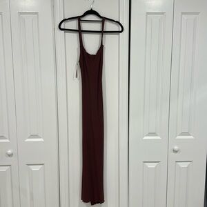 Zara burgundy dress - open back. Size XS Worn once in perfect condition